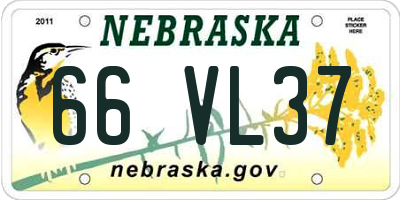 NE license plate 66VL37