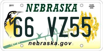 NE license plate 66VZ55