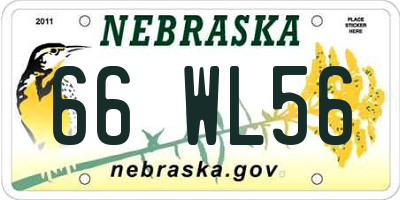 NE license plate 66WL56