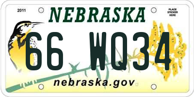 NE license plate 66WQ34