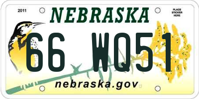 NE license plate 66WQ51