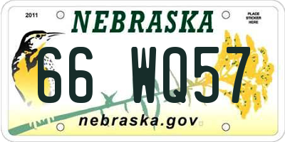 NE license plate 66WQ57