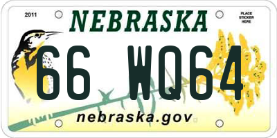 NE license plate 66WQ64