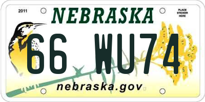 NE license plate 66WU74
