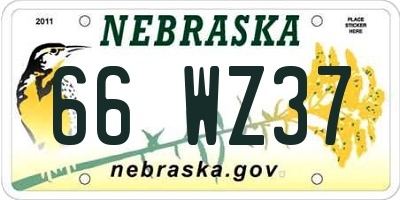 NE license plate 66WZ37