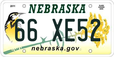 NE license plate 66XE52