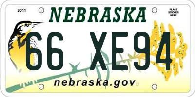 NE license plate 66XE94