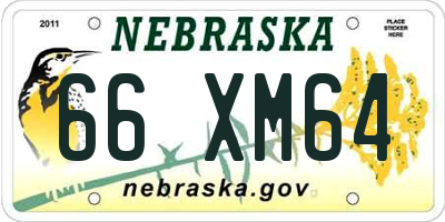 NE license plate 66XM64