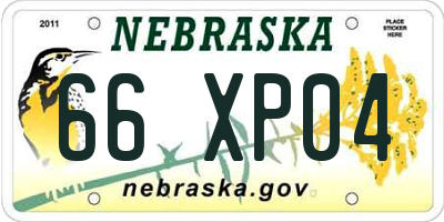 NE license plate 66XP04