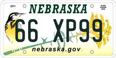 NE license plate 66XP99