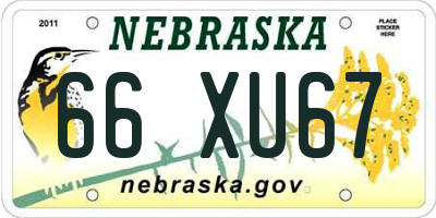 NE license plate 66XU67