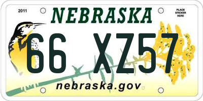 NE license plate 66XZ57