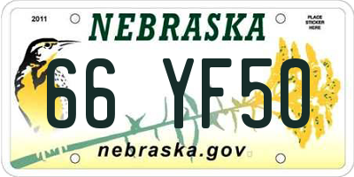 NE license plate 66YF50