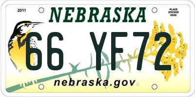 NE license plate 66YF72