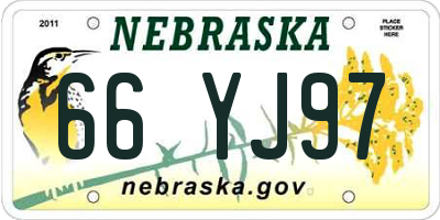 NE license plate 66YJ97