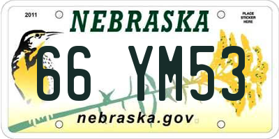 NE license plate 66YM53