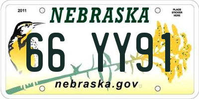 NE license plate 66YY91