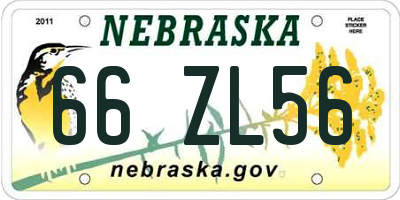NE license plate 66ZL56