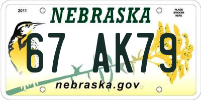 NE license plate 67AK79