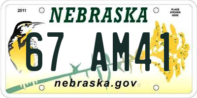 NE license plate 67AM41