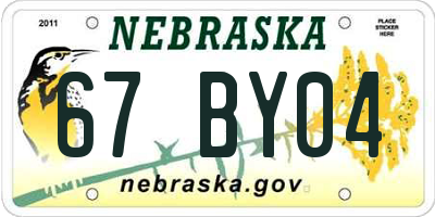 NE license plate 67BY04