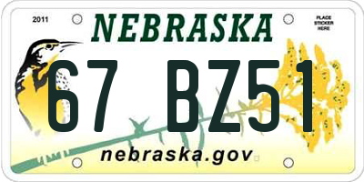 NE license plate 67BZ51