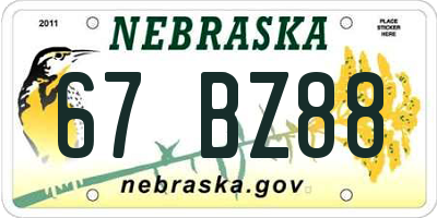 NE license plate 67BZ88