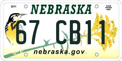 NE license plate 67CB11