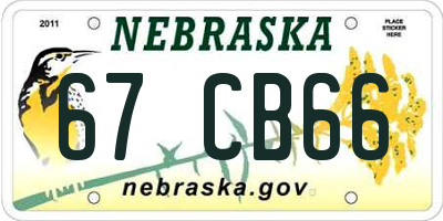 NE license plate 67CB66