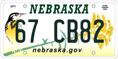 NE license plate 67CB82