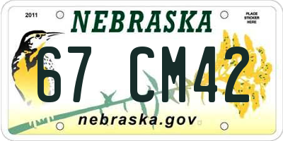 NE license plate 67CM42