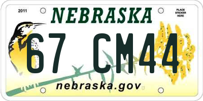 NE license plate 67CM44