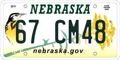NE license plate 67CM48
