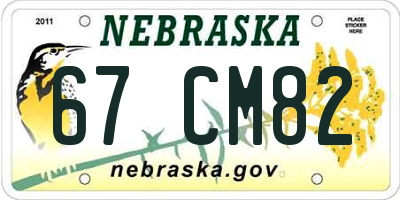 NE license plate 67CM82