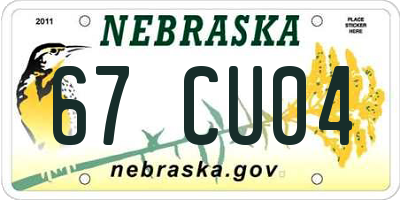 NE license plate 67CU04