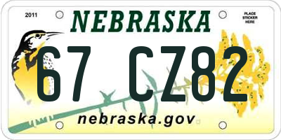 NE license plate 67CZ82