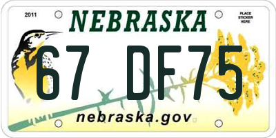 NE license plate 67DF75