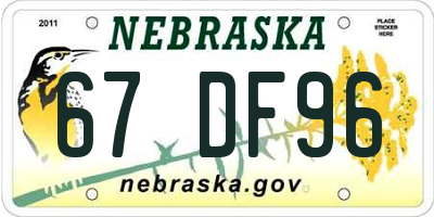 NE license plate 67DF96