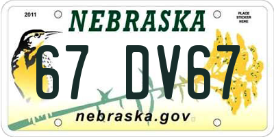NE license plate 67DV67