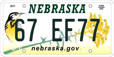 NE license plate 67EF77