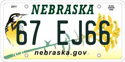 NE license plate 67EJ66