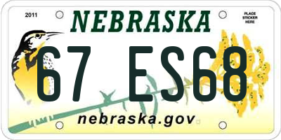 NE license plate 67ES68