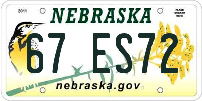 NE license plate 67ES72