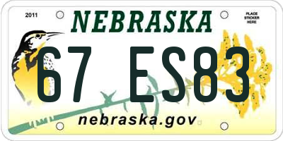NE license plate 67ES83