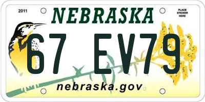 NE license plate 67EV79