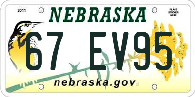 NE license plate 67EV95