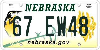 NE license plate 67EW48