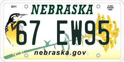 NE license plate 67EW95