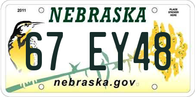 NE license plate 67EY48