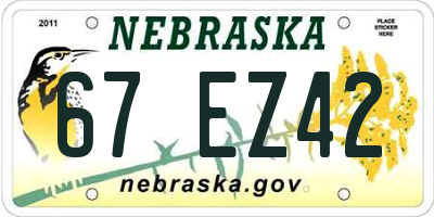 NE license plate 67EZ42